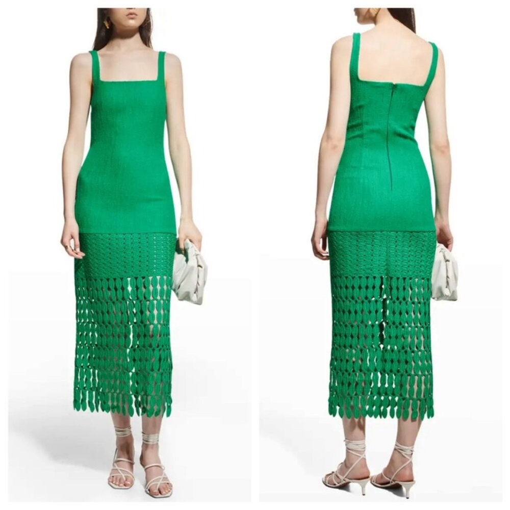 Alexis Emerald Crochet Midi Dress